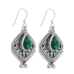 Genuine silver sterling green malachite earrings